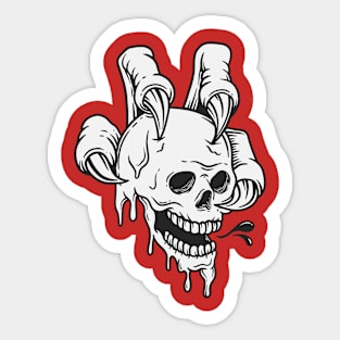 Skull in monster hand Sticker